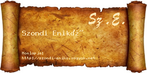Szondi Enikő névjegykártya